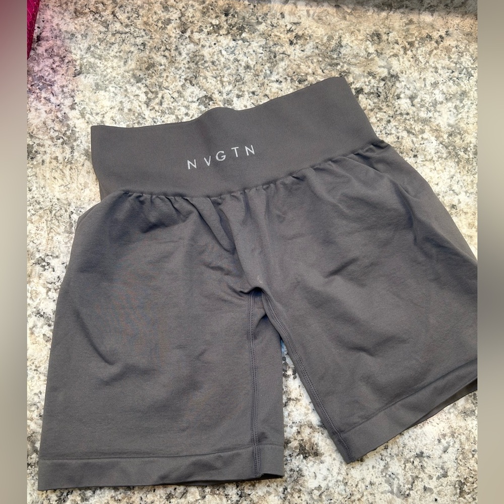 NVGTN grey spandex shorts, size small, like new
